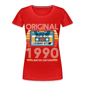 Vintage 1990 Birthday Gift Limited Edition - Women's Premium Organic T-Shirt - red - Front - Mia (176cm)