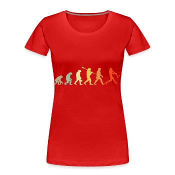 Baseball Evolution Baseball Player Gift - Women's Premium Organic T-Shirt - red - Front - Mia (176cm)