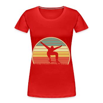 Skateur Skateboarder Skater Retro skating - T-shirt bio Premium Femme - rouge - Devant - Mia (176cm)