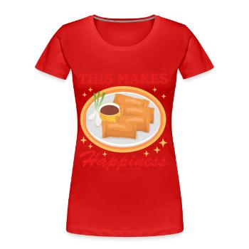 Lumpia Spring Roll Loempia Gift - Women's Premium Organic T-Shirt - red - Front - Mia (176cm)