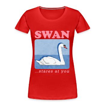 Schwan Schwanenliebhaber Schwäne Geschenk - Frauen Premium Bio T-Shirt - Rot - Vorne - Mia (176cm)