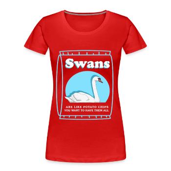 Schwan Vogel Schwäne Schwanenliebhaber Geschenk - Frauen Premium Bio T-Shirt - Rot - Vorne - Mia (176cm)