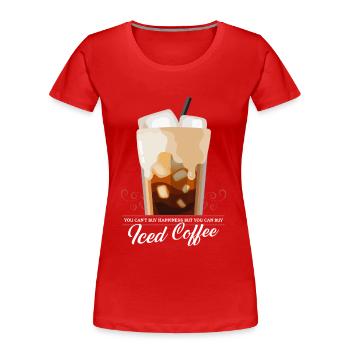 Café glacé Café glacé Cadeau d’amateur de café - T-shirt bio Premium Femme - rouge - Devant - Mia (176cm)
