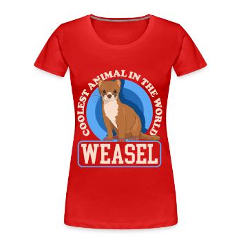 Belette souris belette Hermännchen cadeau - T-shirt bio Premium Femme - rouge - Devant - Mia (176cm)