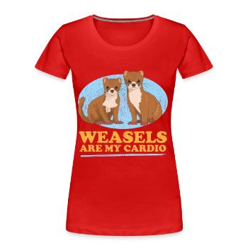 Belette souris belette Hermännchen cadeau - T-shirt bio Premium Femme - rouge - Devant - Mia (176cm)