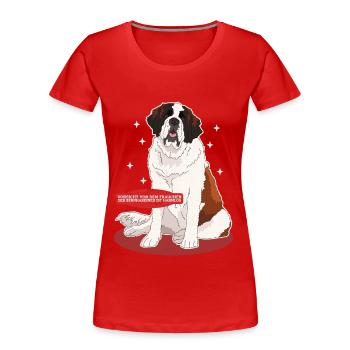 Bernhardiner Frauchen St. Bernhardshunde Geschenk - Frauen Premium Bio T-Shirt - Rot - Vorne - Mia (176cm)