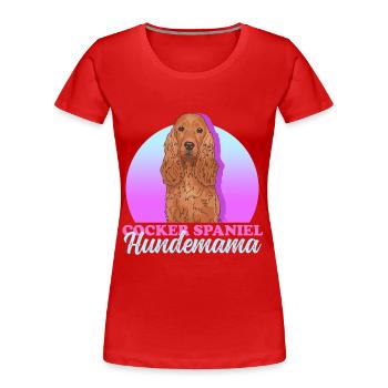 Cocker Spaniel chien maman | Cadeau Cocker Spaniel - T-shirt bio Premium Femme - rouge - Devant - Mia (176cm)