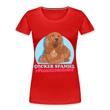 Cocker Spaniel chien maman Cocker Spaniel cadeau - T-shirt bio Premium Femme - rouge - Devant - Mia (176cm)