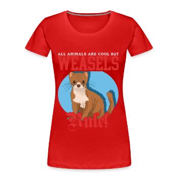 Belette souris belette Hermännchen cadeau - T-shirt bio Premium Femme - rouge - Devant - Mia (176cm)