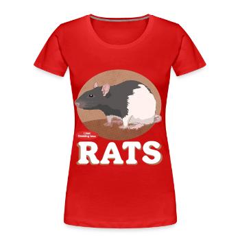 Ratten Rattenbesitzer Rattenliebhaber Geschenk - Frauen Premium Bio T-Shirt - Rot - Vorne - Mia (176cm)
