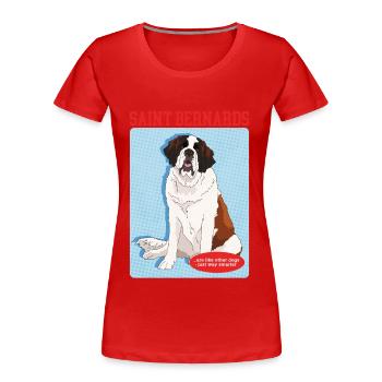 Bernhardiner Hunde St. Bernhardshund Geschenk - Frauen Premium Bio T-Shirt - Rot - Vorne - Mia (176cm)