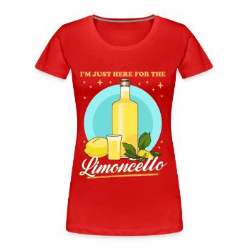 Limoncello Liqueur de citron cadeau - T-shirt bio Premium Femme - rouge - Devant - Mia (176cm)