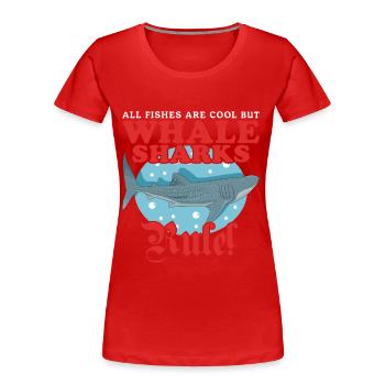 Walhai Walfischhai Walhaie Walfischhaie Geschenk - Frauen Premium Bio T-Shirt - Rot - Vorne - Mia (176cm)