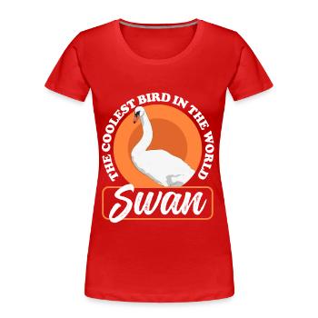 Schwan Schwäne Schwanenliebhaber Geschenk - Frauen Premium Bio T-Shirt - Rot - Vorne - Mia (176cm)