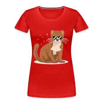 Cadeau de belette de belette naine de souris belette naine - T-shirt bio Premium Femme - rouge - Devant - Mia (176cm)