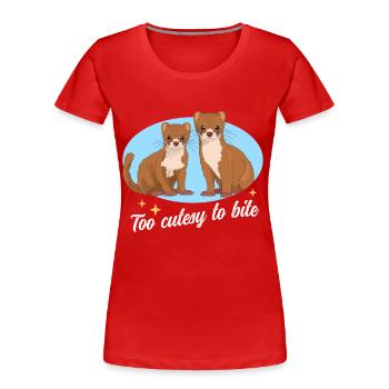 Souris Belette Belette Hermännchen Cadeau - T-shirt bio Premium Femme - rouge - Devant - Mia (176cm)