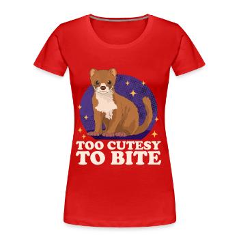 Wiesel Mauswiesel Kleinwiesel Geschenk - Frauen Premium Bio T-Shirt - Rot - Vorne - Mia (176cm)