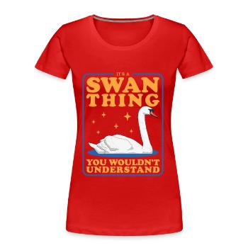 Schwan Schwanenliebhaber Schwäne Geschenk - Frauen Premium Bio T-Shirt - Rot - Vorne - Mia (176cm)