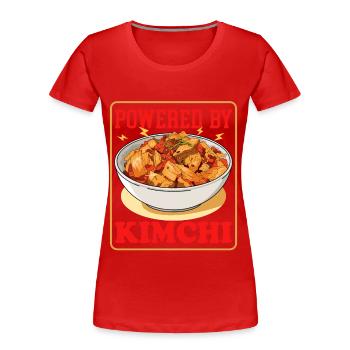Kimchi Plat de cuisine coréenne Cadeau de kimchi - T-shirt bio Premium Femme - rouge - Devant - Mia (176cm)