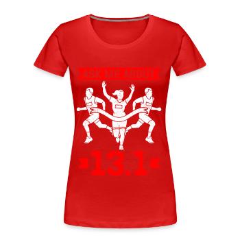 Demi-marathon Cadeau pour demi-marathon - T-shirt bio Premium Femme - rouge - Devant - Mia (176cm)