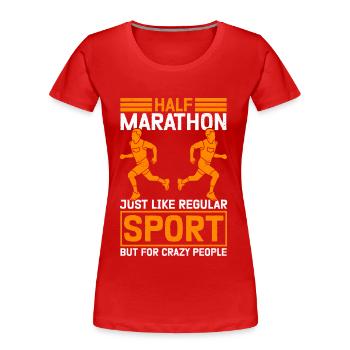 Coureur de semi-marathon Cadeau de semi-marathon - T-shirt bio Premium Femme - rouge - Devant - Mia (176cm)