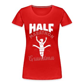 Demi-marathon Grand-mère Demi-marathon Cadeau - T-shirt bio Premium Femme - rouge - Devant - Mia (176cm)