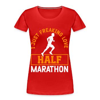 Demi-marathon Cadeau pour coureur de semi-marathon - T-shirt bio Premium Femme - rouge - Devant - Mia (176cm)
