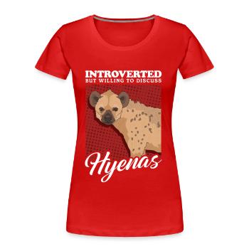 Hyène Hyène tachetée Cadeau - T-shirt bio Premium Femme - rouge - Devant - Mia (176cm)