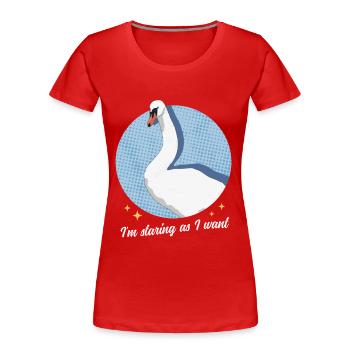 Schwan Schwäne Schwanenliebhaber Geschenk - Frauen Premium Bio T-Shirt - Rot - Vorne - Mia (176cm)