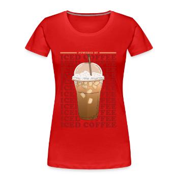 Café glacé Café glacé Cadeau d’amateur de café - T-shirt bio Premium Femme - rouge - Devant - Mia (176cm)