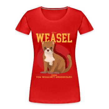 Cadeau de petite belette de souris Weasel - T-shirt bio Premium Femme - rouge - Devant - Mia (176cm)
