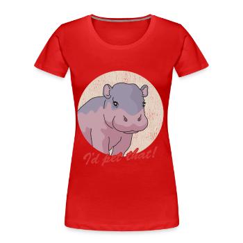 Hippo Baby Hippos Hippos Hippos Gift - Women's Premium Organic T-Shirt - red - Front - Mia (176cm)