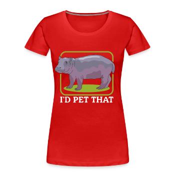 Hippopotame Bébé hippopotame Cadeau Hippopotame - T-shirt bio Premium Femme - rouge - Devant - Mia (176cm)