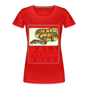 Roi Python Python Serpent Cadeau - T-shirt bio Premium Femme - rouge - Devant - Mia (176cm)