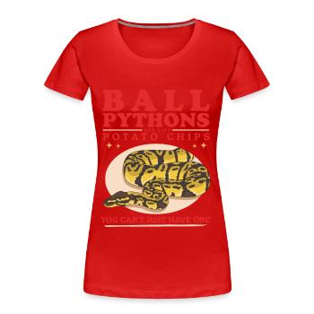 Roi Python Python Serpent Cadeaux - T-shirt bio Premium Femme - rouge - Devant - Mia (176cm)