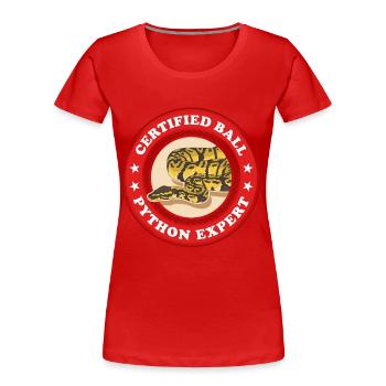 Roi Python Expert Serpent Python Cadeau - T-shirt bio Premium Femme - rouge - Devant - Mia (176cm)
