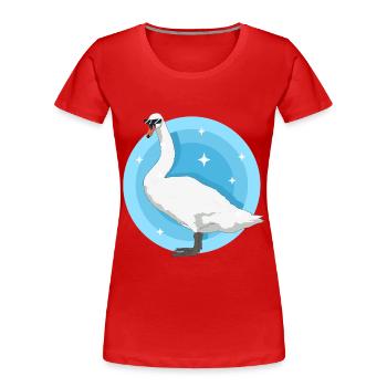 Schwan Schwäne Schwanenliebhaber Geschenke - Frauen Premium Bio T-Shirt - Rot - Vorne - Mia (176cm)