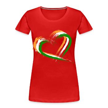 Herz Bürste Flagge Indien Design Neu Vektor Fahne - Frauen Premium Bio T-Shirt - Rot - Vorne - Mia (176cm)