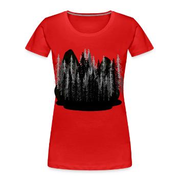 Dark Fantasy, Nature, Spooky, Wilderness, Forest, Carpathians - Women's Premium Organic T-Shirt - red - Front - Mia (176cm)