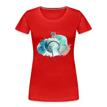 Düsseldorf Allemagne City Skyline Splash Coloré - T-shirt bio Premium Femme - rouge - Devant - Mia (176cm)