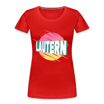 Lautern Kaiserslautern Allemagne City Font - T-shirt bio Premium Femme - rouge - Devant - Mia (176cm)