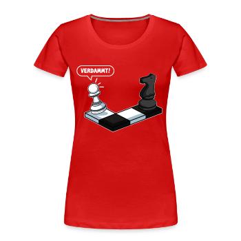 Lustiges Schachspieler Schachfiguren Schachspiel - Frauen Premium Bio T-Shirt - Rot - Vorne - Mia (176cm)