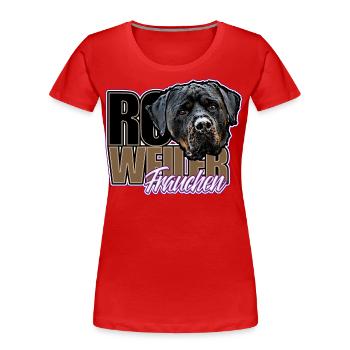 Rottweiler Frauchen - Frauen Premium Bio T-Shirt - Rot - Vorne - Mia (176cm)