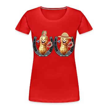 Erdnuss Erdnüsse Wilder Westen Western Kinder Kind - Frauen Premium Bio T-Shirt - Rot - Vorne - Mia (176cm)