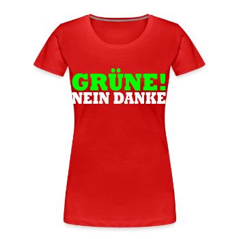 Grüne Nein Danke - Frauen Premium Bio T-Shirt - Rot - Vorne - Mia (176cm)