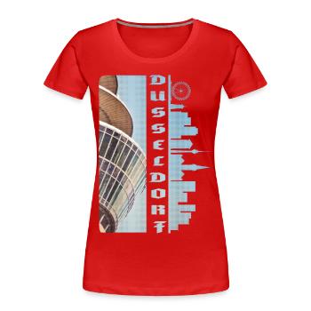 Düsseldorf Deutschland Stadt Skyline Heimat Liebe - Frauen Premium Bio T-Shirt - Rot - Vorne - Mia (176cm)