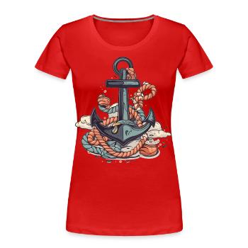 rafting, canotage, montagne, navigation de plaisance - T-shirt bio Premium Femme - rouge - Devant - Mia (176cm)