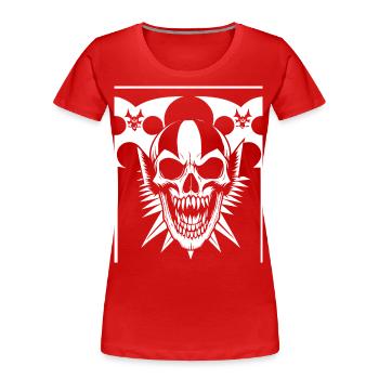 Horreur Crâne Crâne Art Crâne Gothique Heavy Metal - T-shirt bio Premium Femme - rouge - Devant - Mia (176cm)