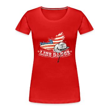 linedance - Frauen Premium Bio T-Shirt - Rot - Vorne - Mia (176cm)