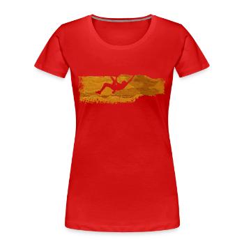 extreme climbing :: Extrem Klettern - Frauen Premium Bio T-Shirt - Rot - Vorne - Mia (176cm)
